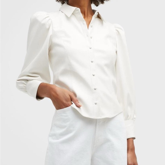 Alice + Olivia Tops - Alice + Olivia Vegan Leather Blouse